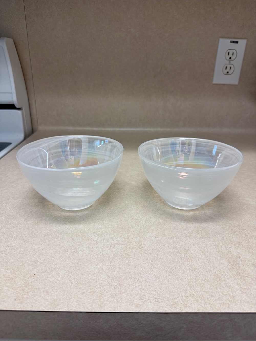 Iridescent Glass Dessert Bowls - Set of 2